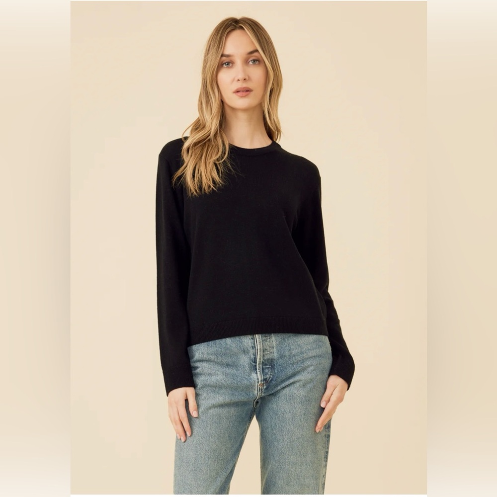NWT | One Grey Day x Revolve Laguna Merino Wool Crewneck Sweater | Black